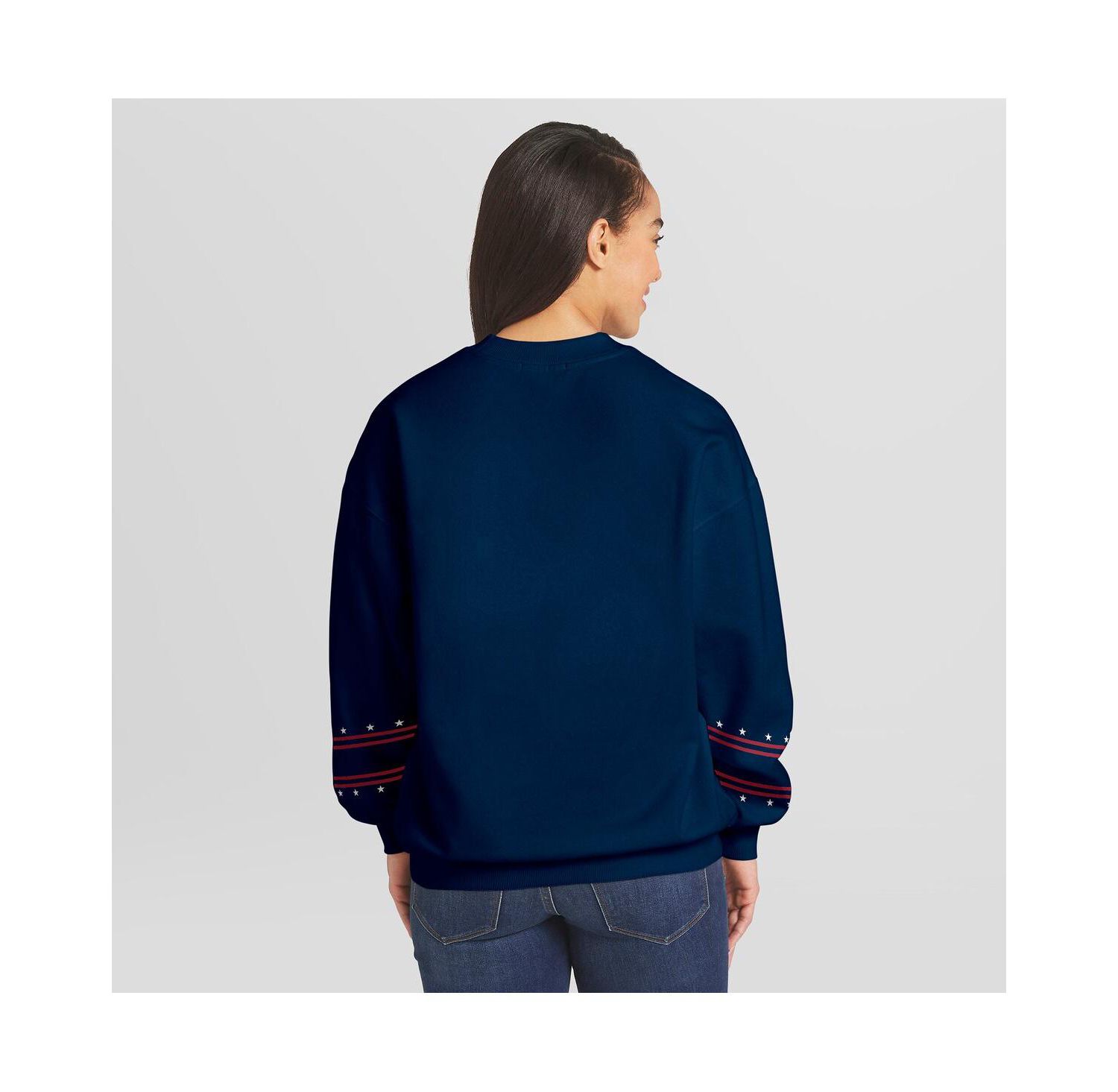 Women's Navy New York Yankees Americana Heavyweight Fleece Sweatshirt