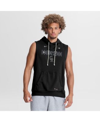 Men's Black Colorado Rockies Authentic Collection Standard Issue Dri-FIT Sleeveless Hoodie