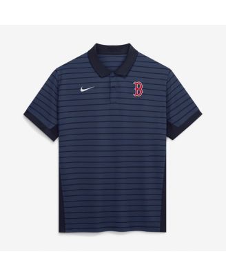 Men's Navy Boston Red Sox Authentic Collection Striped Victory Dri-FIT Polo Shirt