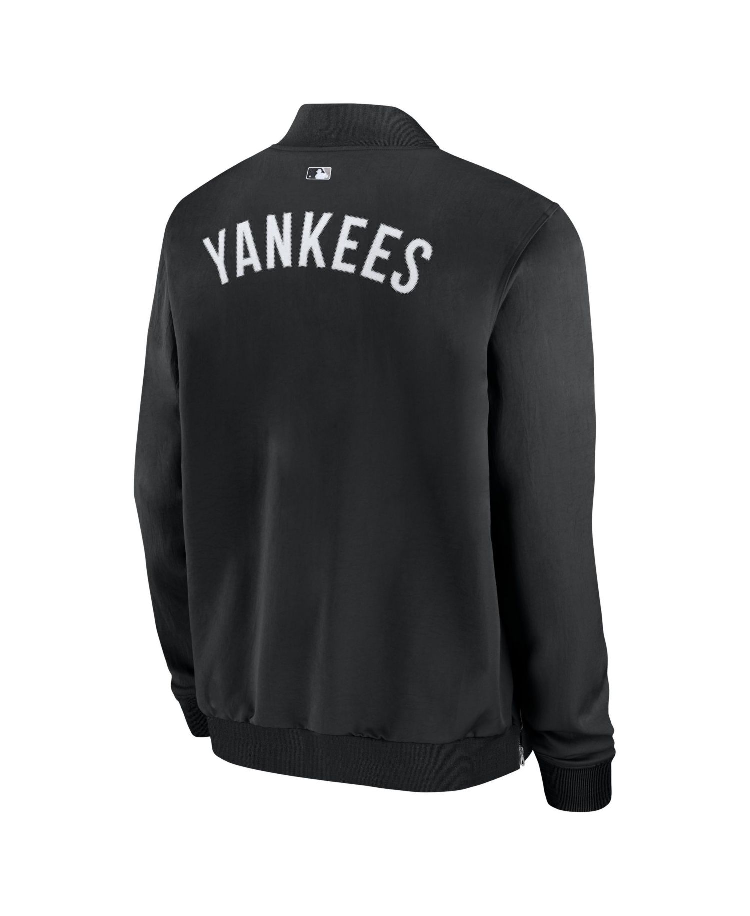 Men's Black New York Yankees Authentic Collection Dugout Relaxed Full-Zip Bomber Jacket