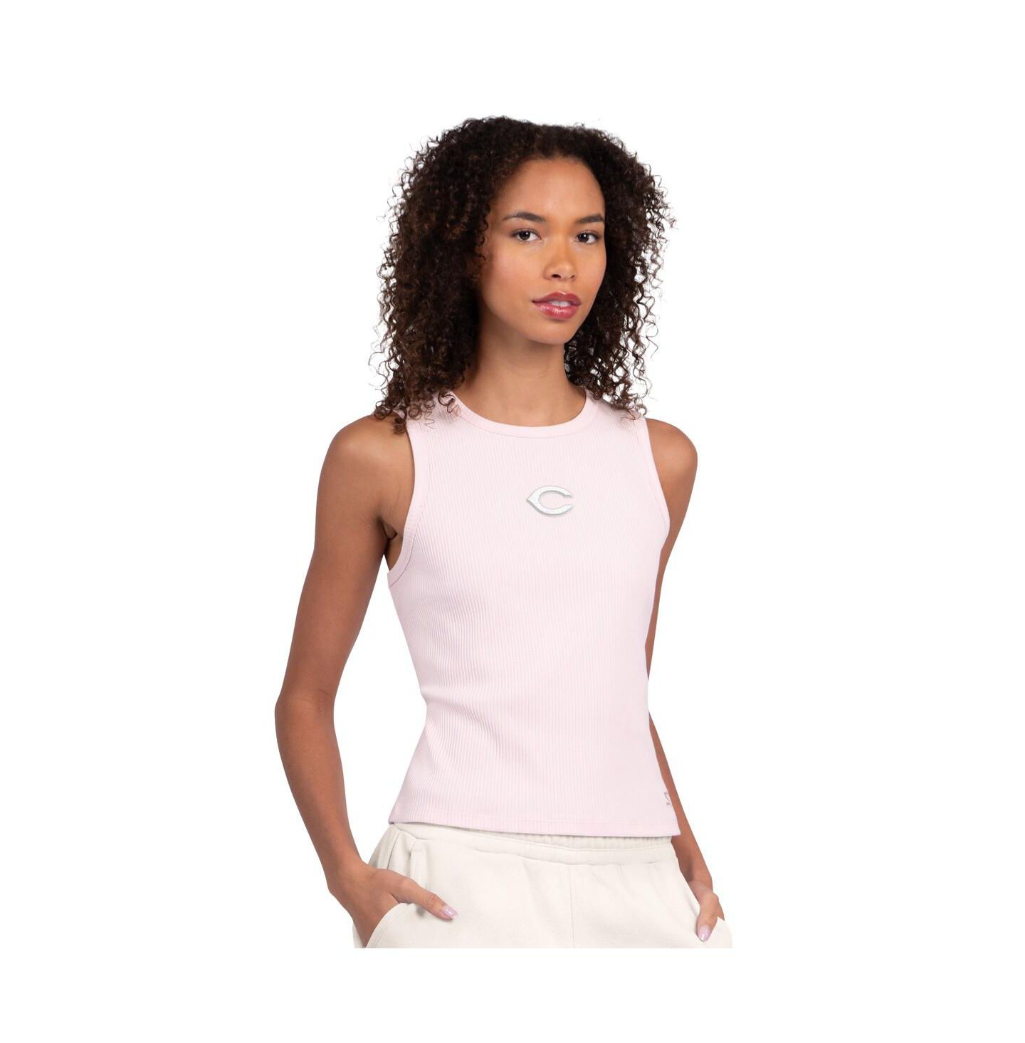 Женский топ Starter Light Pink Cincinnati Reds Pastels Ribbed — фото 1