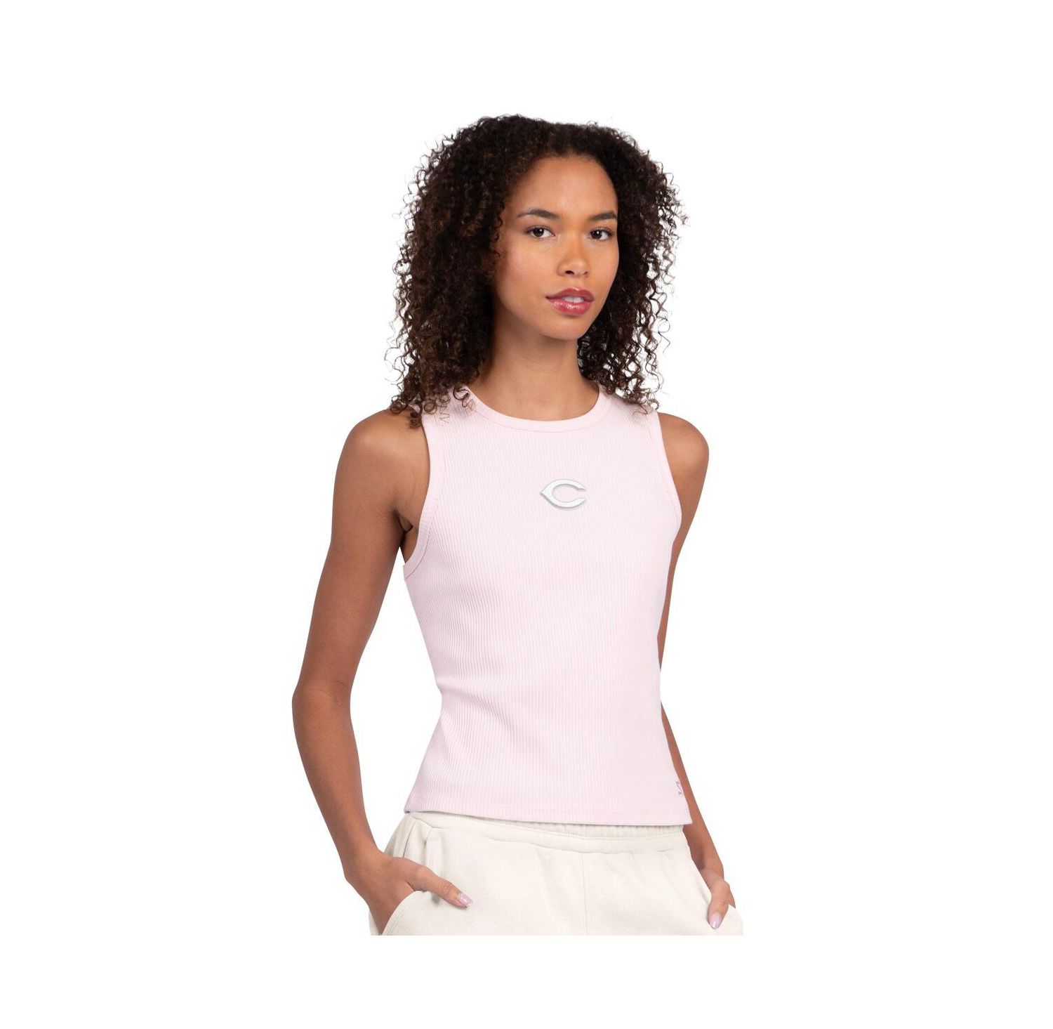 Women's Light Pink Cincinnati Reds Pastels Ribbed Tank Top