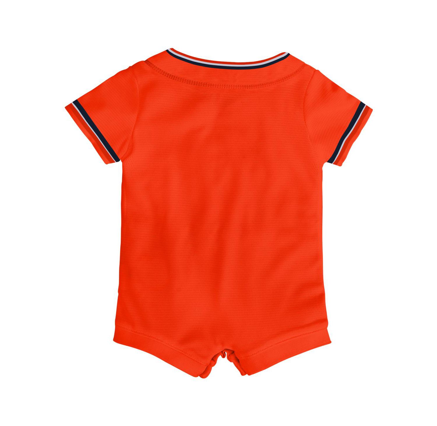 Baby Boys and Girls Orange Detroit Tigers Alternate Replica Romper Jersey