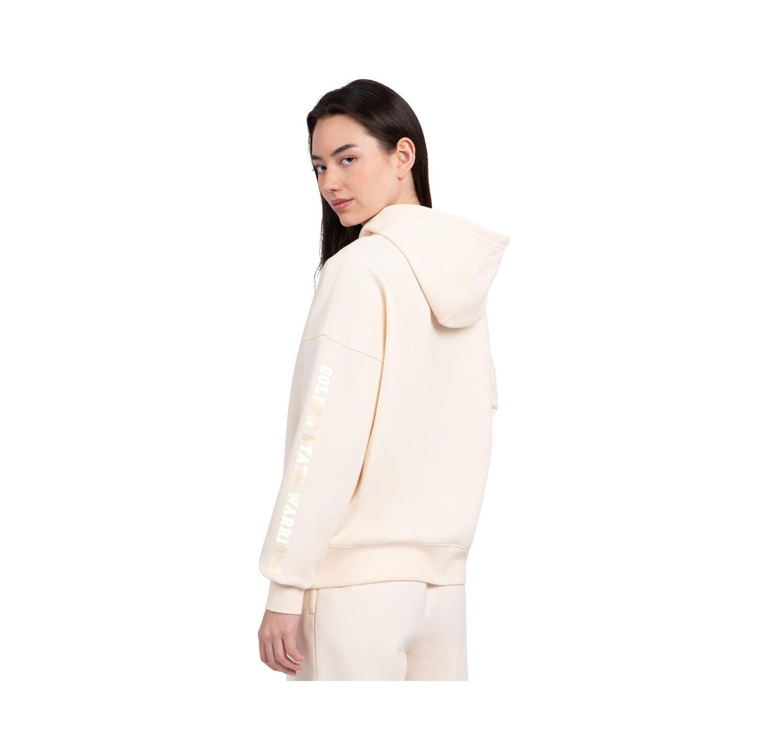 Women's Cream Golden State Warriors Pastel Relaxed Hoodie