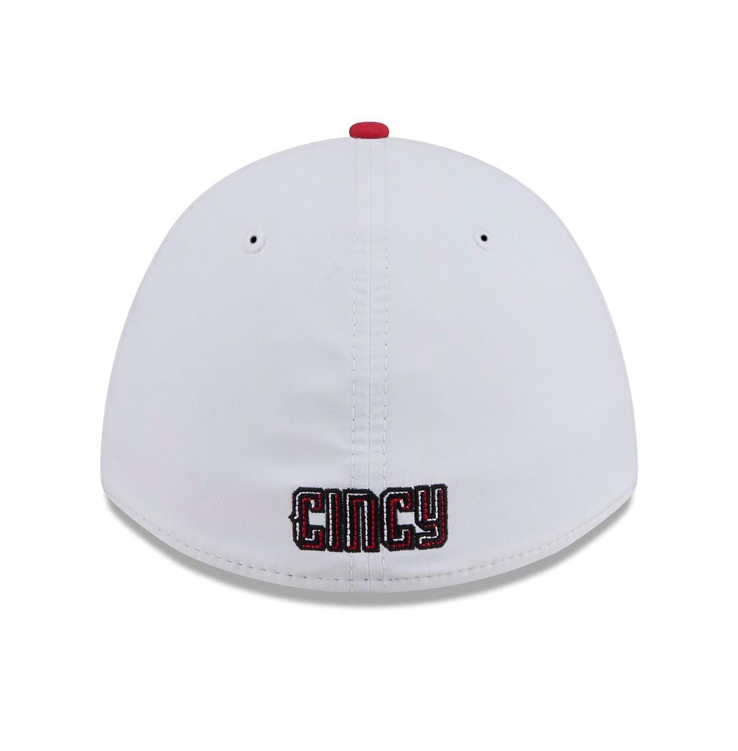 Мужская кепка New Era Black/Red Cincinnati Reds 2026 City Connect M-Crown A-Frame 39THIRTY Flex Hat — фото 4