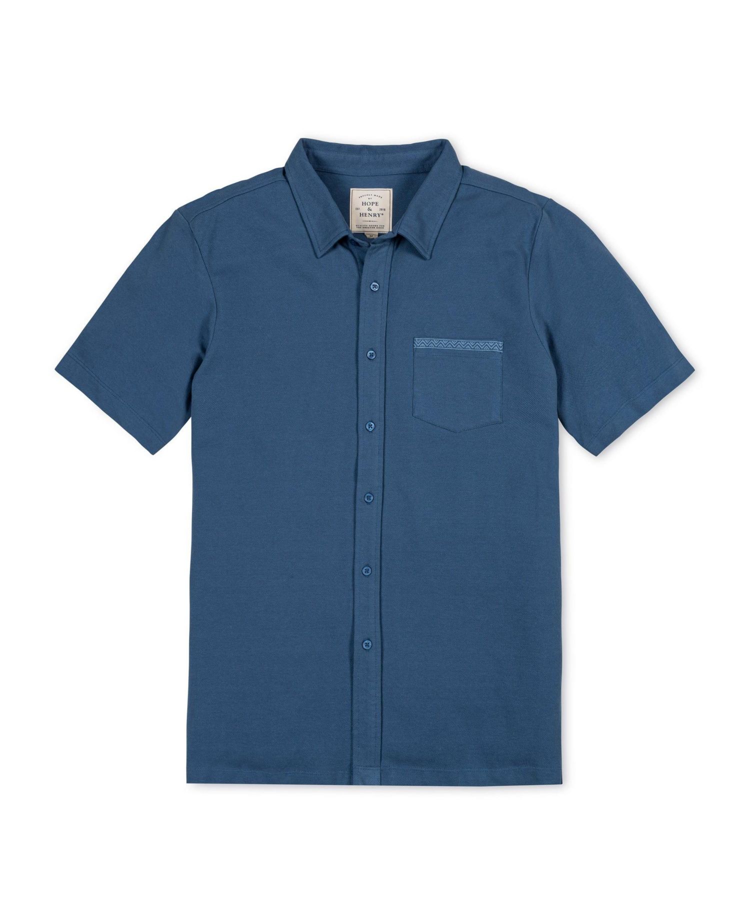 Men's Hope and Henry Organic Pique Short Sleeve Shirt