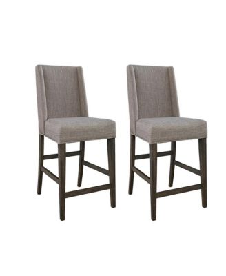 Double Bridge Upholstered Counter Chair (RTA)-Set of 2 in Dark Chestnut