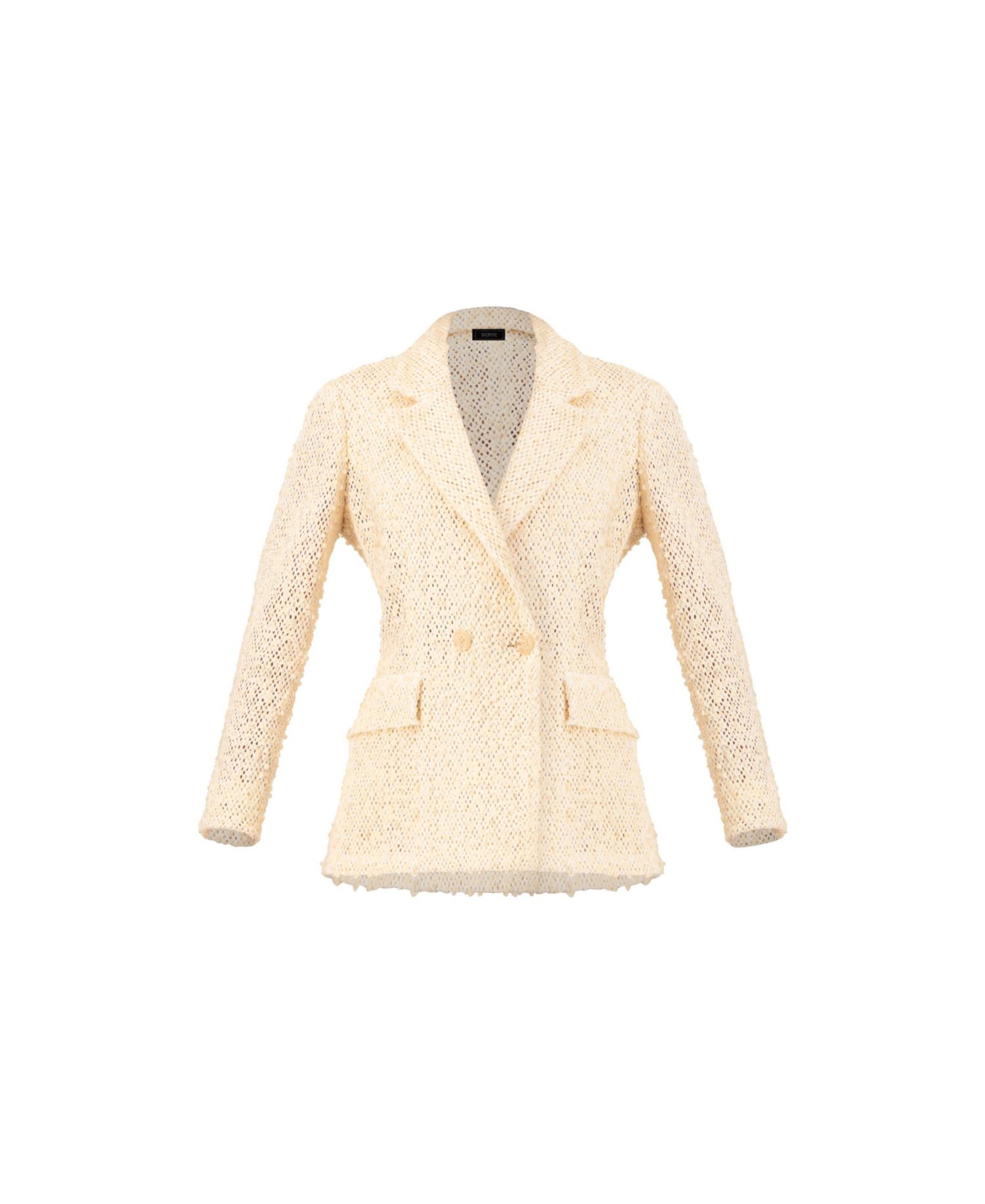 Women's Textured Sequin See-Through Blazer with Tailored Silhouette