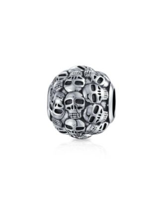 De Los Muertos Skeleton Skulls Charm Bead .925 Sterling Silver European Bracelet