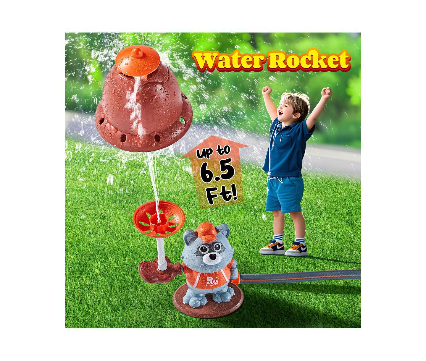 Детская игрушка Bruce & Shark 3-in-1 Baseball Water Sprinkler, Rotating, with Bat & Balls, Ages 3+, цвет: Серый — фото 3
