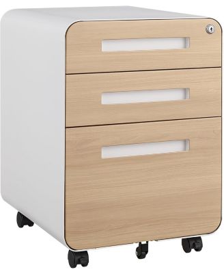 Drawer Mobile File Cabinet with Lock, Under Desk Metal Filing Cabinet for Home Office, Under Desk Storage with 5 Wheels for Letter/Legal Size