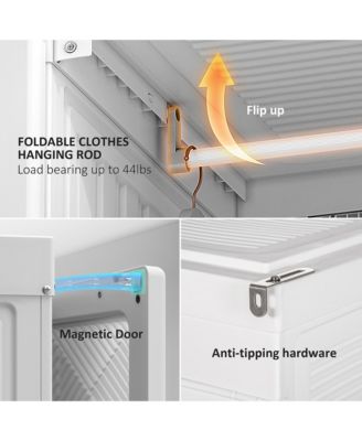 Portable Wardrobe Folding Closet with Cube Storage,
