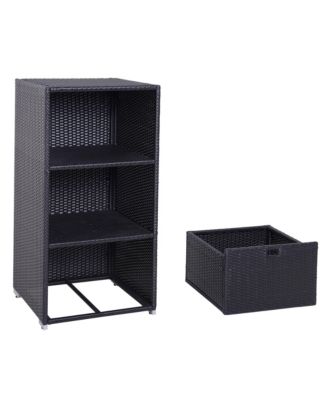 PE Rat Pool Towel Rack with 2 Storage Shelves Basket