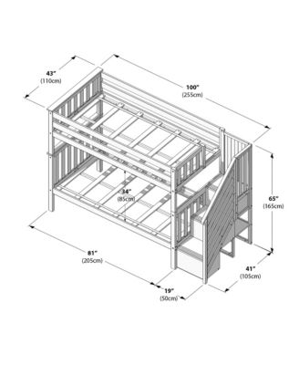Max and Lily Bed Frame, Farmhouse Solid Wood Platform Bed with Slatted Headboard