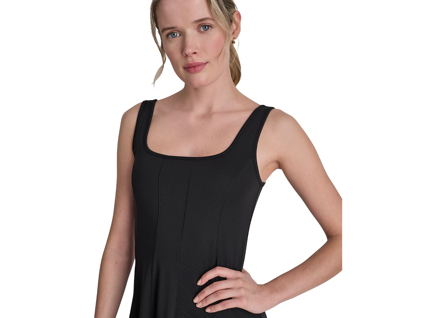 Женское платье DKNY Sport Balance Compression Skater, цвет: Чёрный — фото 3