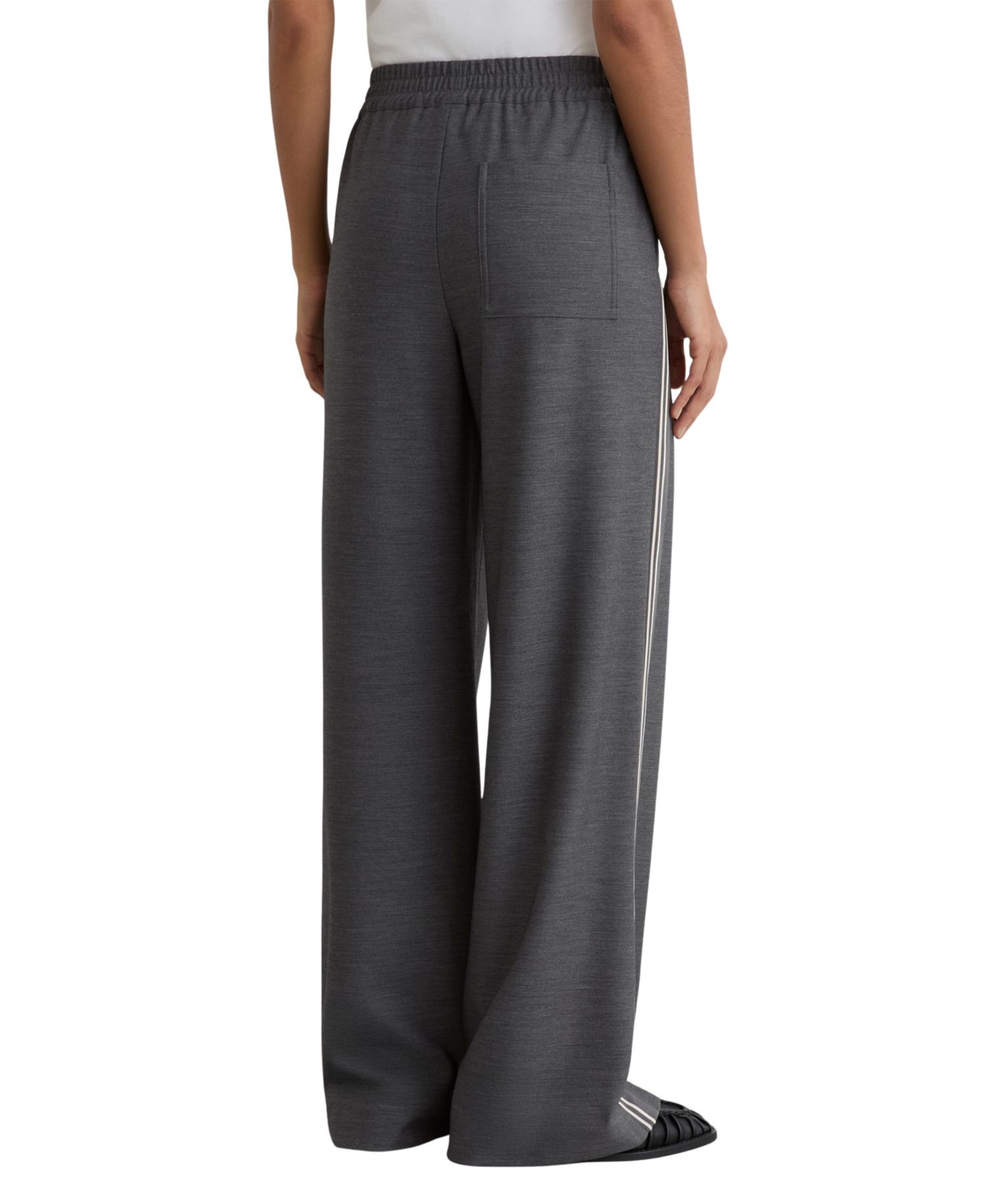 Women's Marlow M&eacute;lange Side-Stripe Wide-Leg Pants