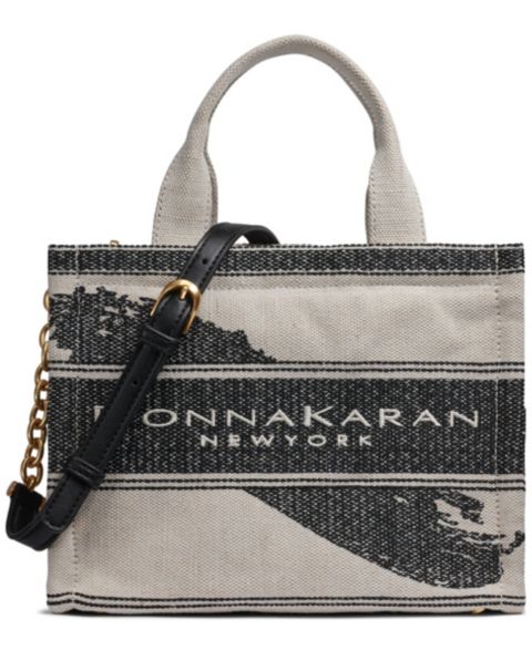 Женская сумка Donna Karan New York Merino Cotton Small Tote, цвет: Нейтральный / Чёрный