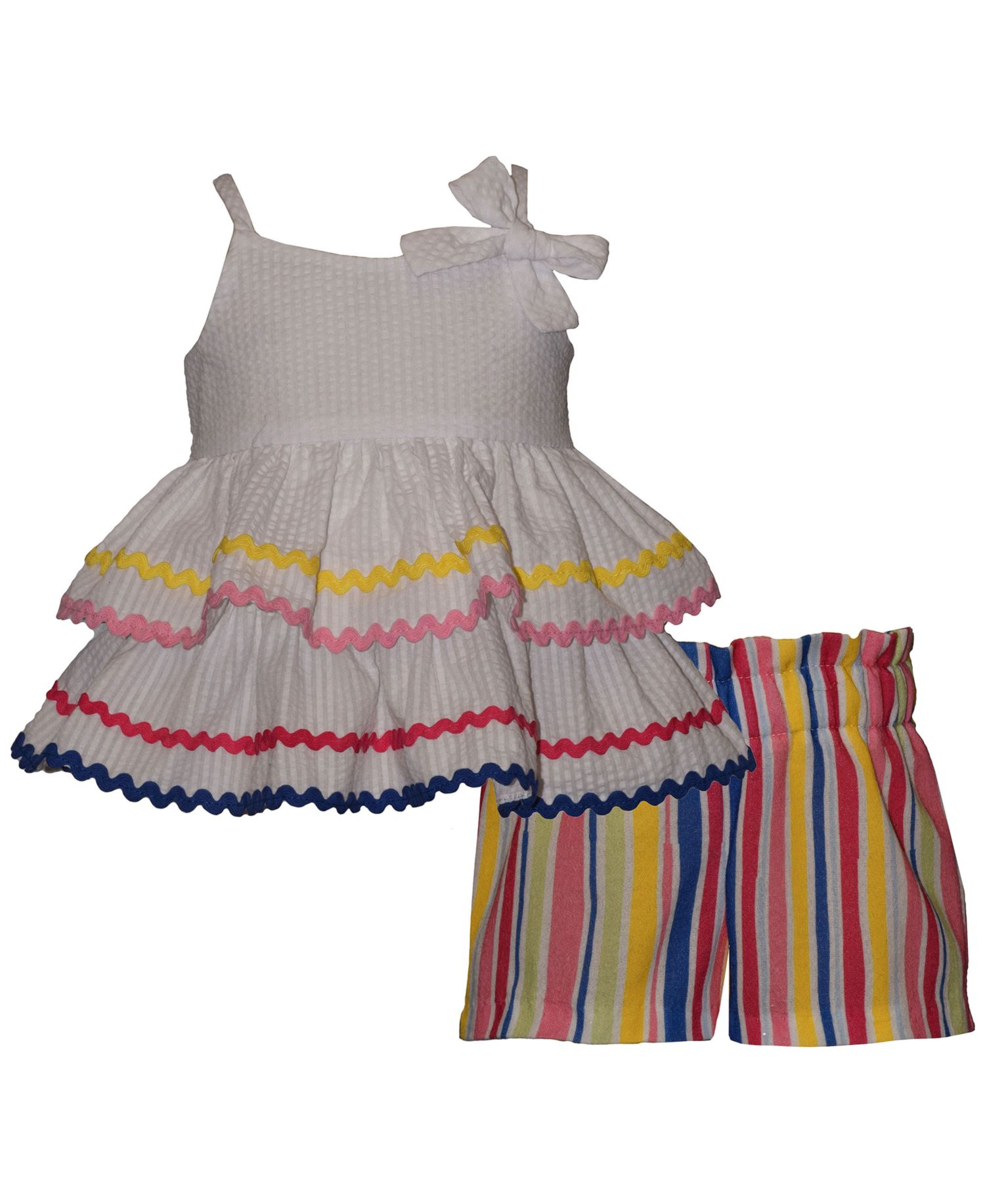 Girls' 2T-6X Sleeveless Dress and Shorts, 2-Piece Set