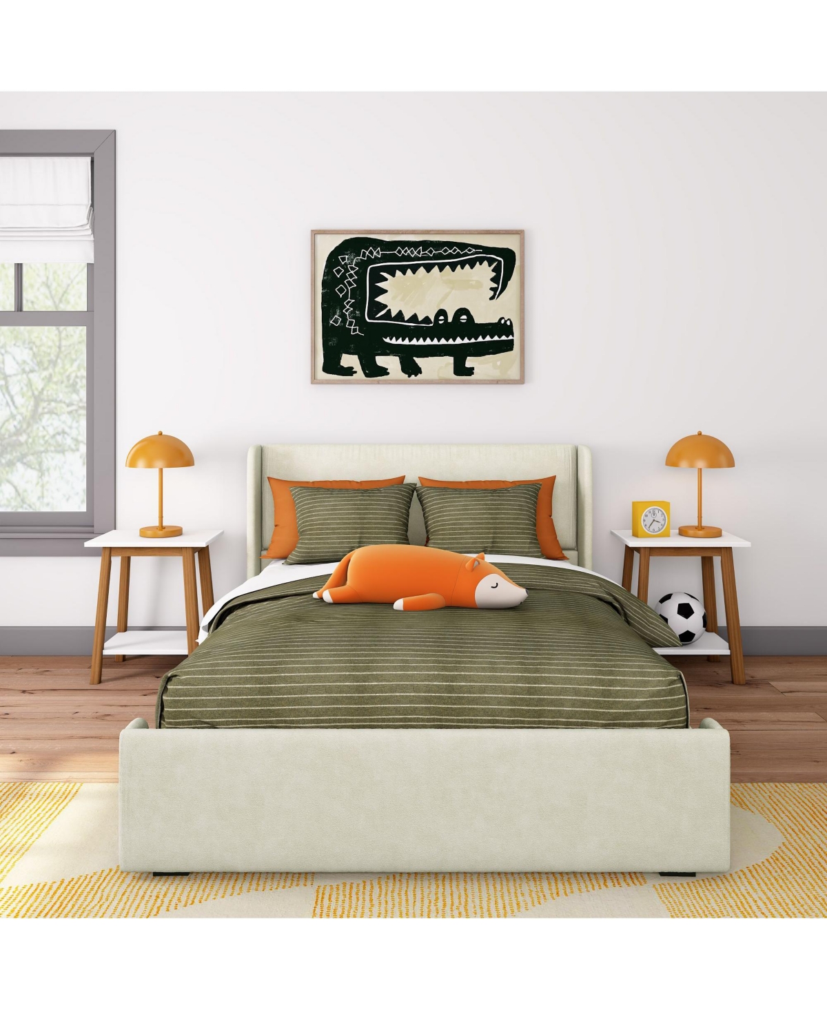 Max & Lily Full Upholstered Rectangular Headboard Platform Bed Frame with 2 Drawer Side Storage