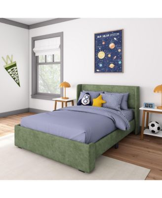 Full Upholstered Rectangular Headboard Platform Bed Frame with 2 Drawer Side Storage
