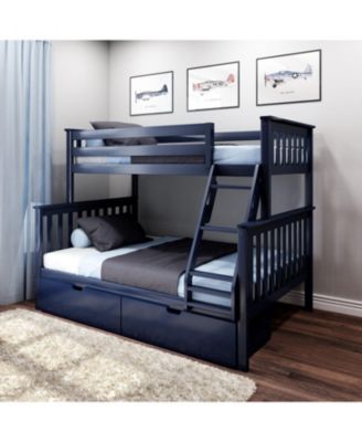 Solid Wood Size Bunk Bed with Storage Drawers and Ladder for Kids