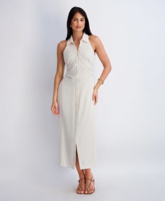 Women's Collared Sleeveless Woven Dress