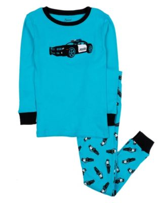 Leveret Toddler Boys Two-Piece Cotton Long Sleeve Shirt and Pants Pajama Set - Police car bue 40$