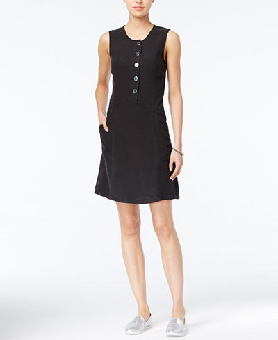 Armani Exchange A-Line Button-Detail Dress