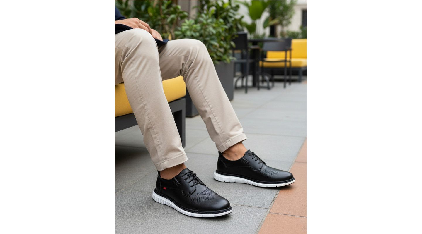 Marc Joseph New York Edward Street Hands-Free Slip On Technology Perforated Oxfords, цвет: Чёрный кожаный — фото 2