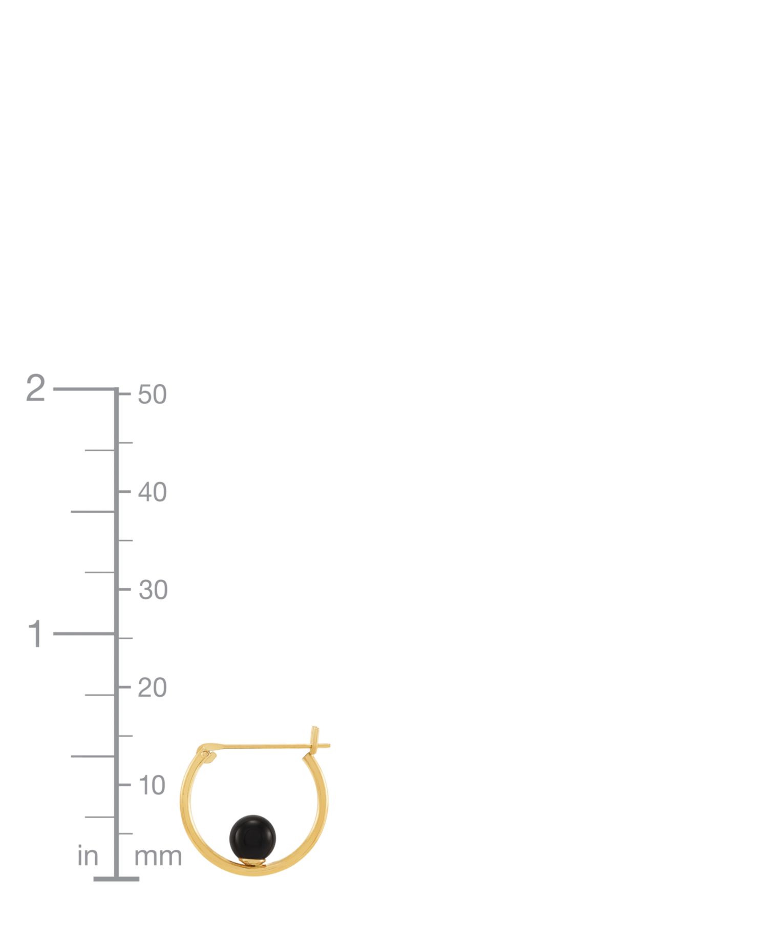 Onyx (5mm) Hoop Earrings in 10k Yellow Gold