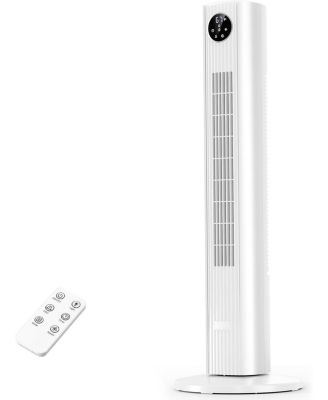 36" Tower Fan, 85degree(s) Oscillating, Quiet, 3 Speeds, 4 Modes, Remote