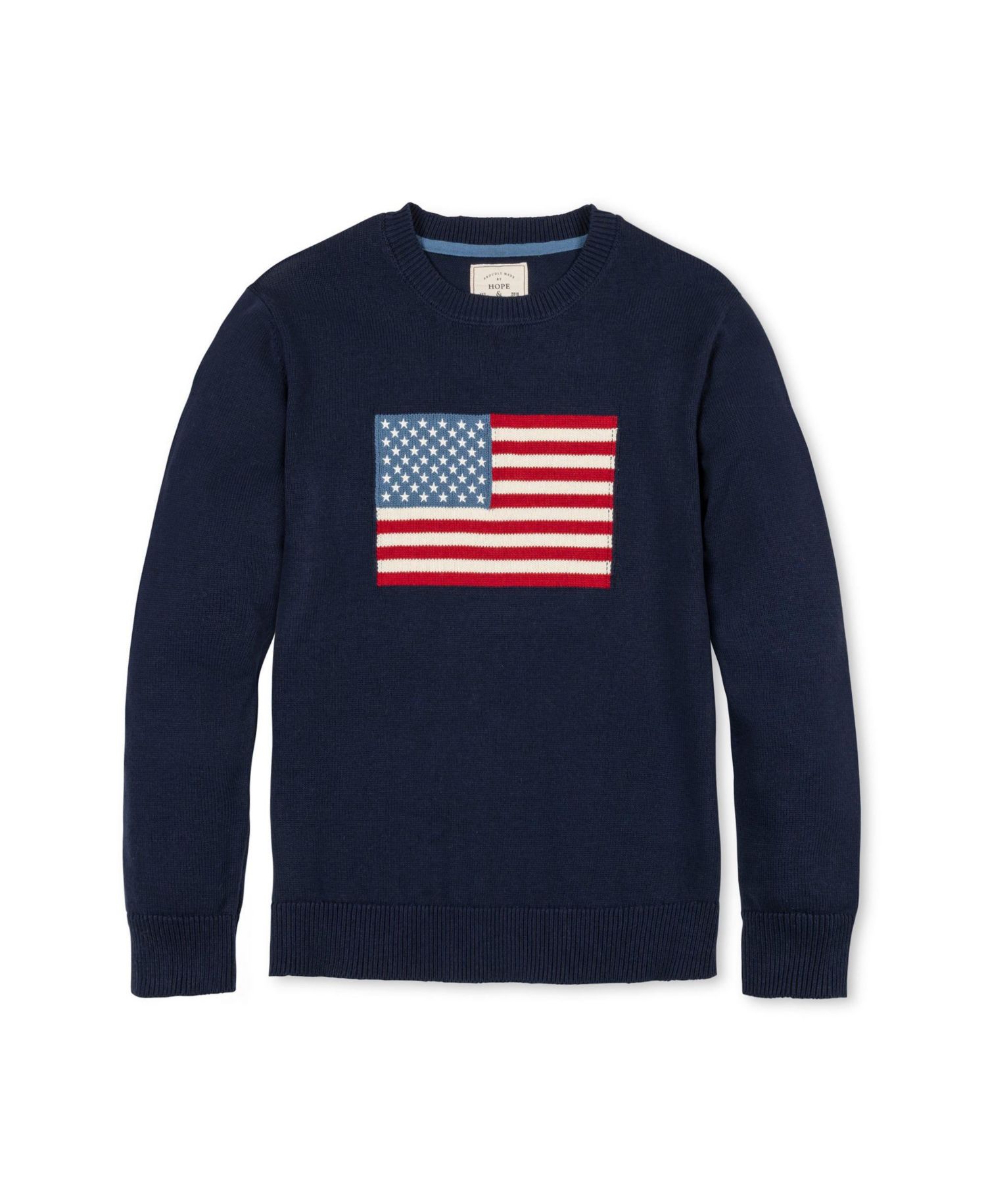Men's Hope and Henry Organic Crew Neck Flag Sweater