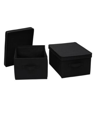 Large Fabric Storage Bins 2 Pack, Black