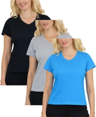 Galaxy Divatee Women’s Relaxed Fit V-Neck Short Sleeve T-Shirt-3 Pack