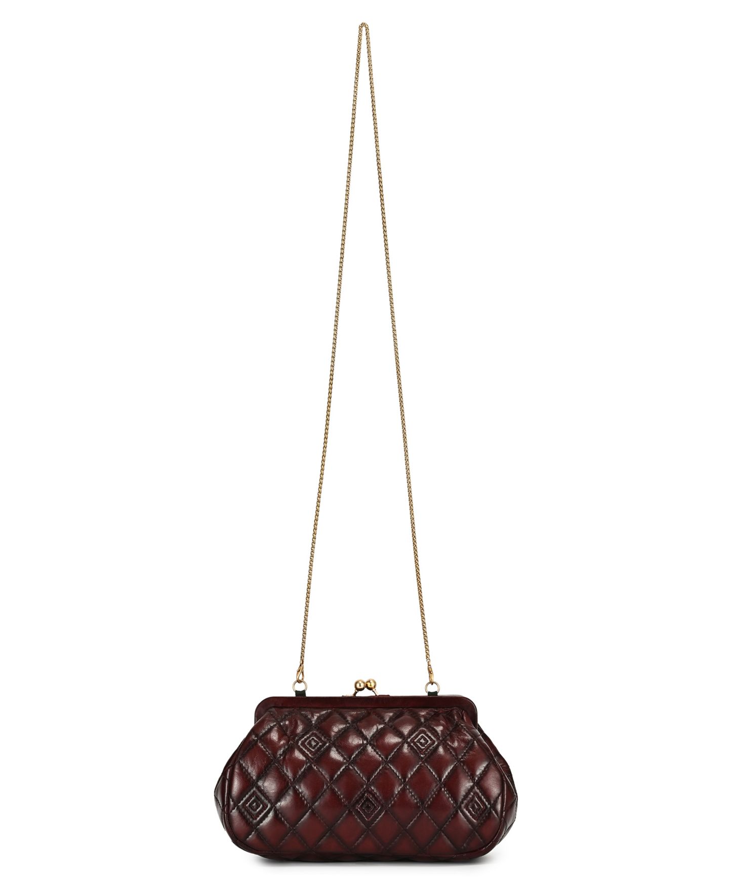 Женская сумка OLD TREND Petunia Small Quilted Leather Crossbody Handbag, цвет: Бордовый красный — фото 5