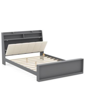 Modern Full Size Bed Frame with Storage Platform Design
