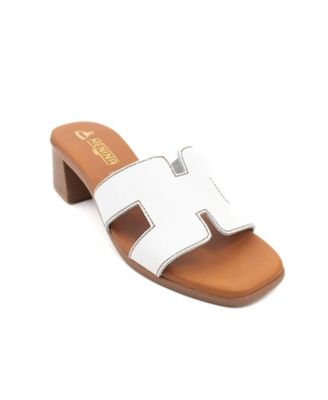 Women's Sorrento Leather Medium Heel Sandal