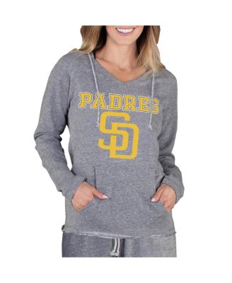 Women's Gray San Diego Padres Mainstream Terry Long Sleeve Hoodie Top