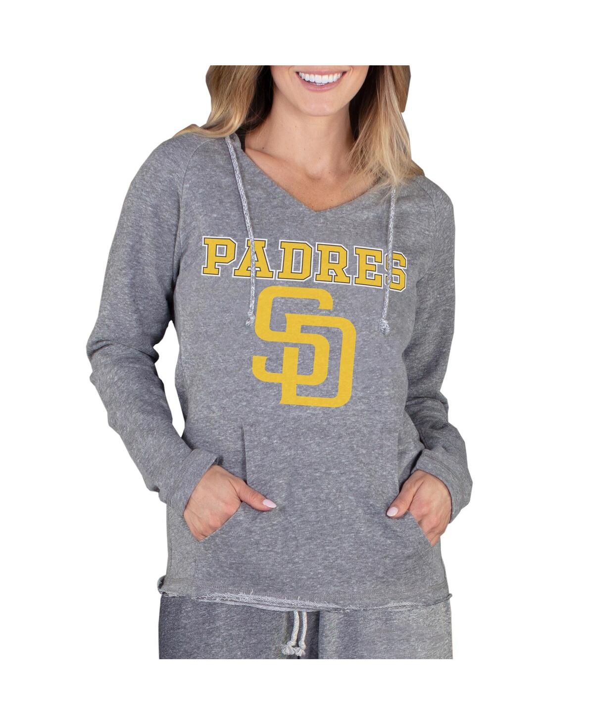 Concepts Sport Officially Licensed MLB Mainstream Ladies L/S Hooded Top - Padres - Gray/Grey - Size Small