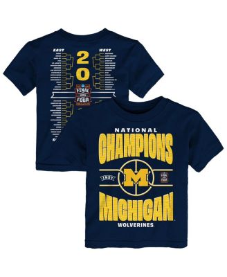 Toddler Navy Michigan Wolverines 2026 NCAA Men's Basketball National Champions Bracket T-Shirt