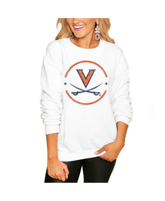 Women's White Virginia Cavaliers End Zone Oversized Sweatshirt
