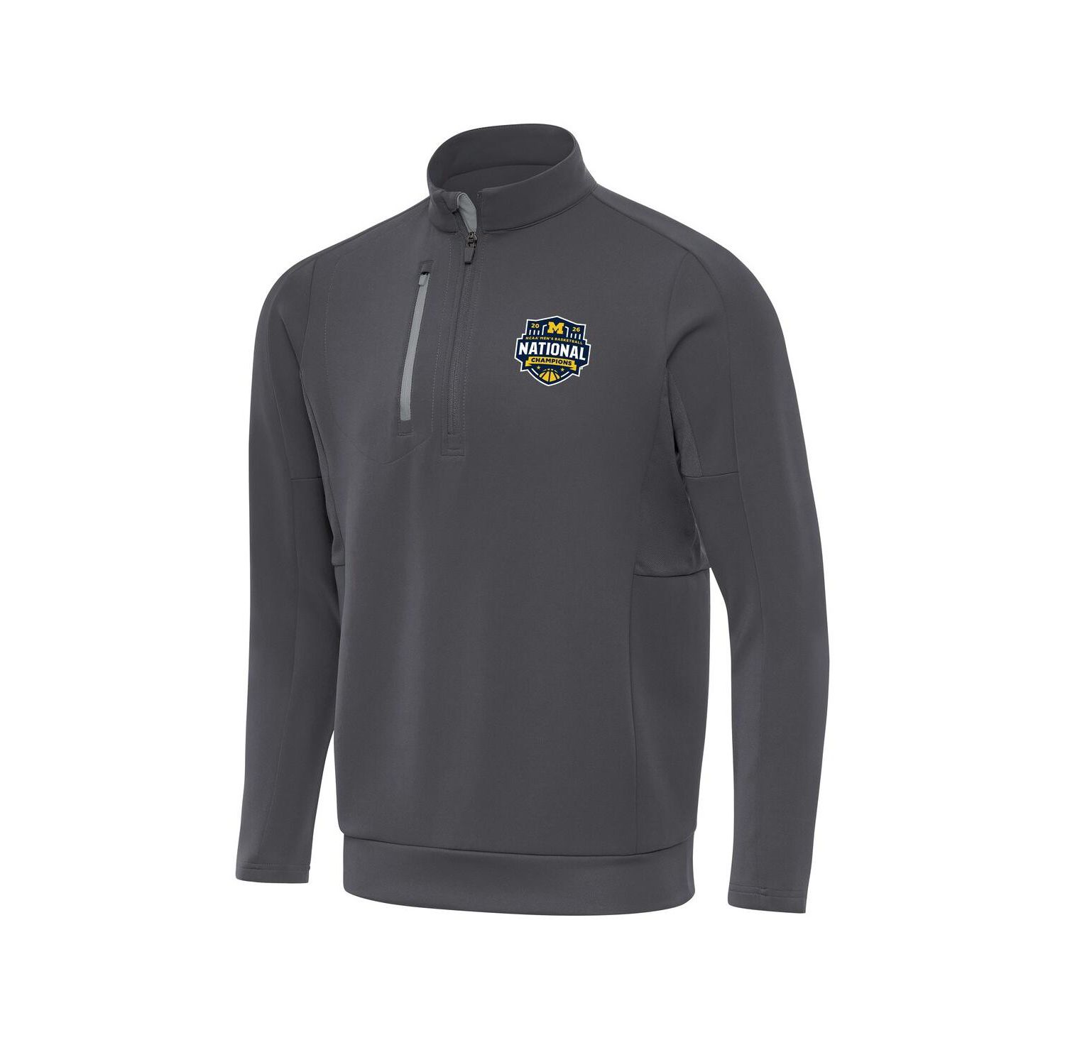 Men's Gray Michigan Wolverines 2026 NCAA Men's Basketball National Champions Generation Quarter-Zip Pullover