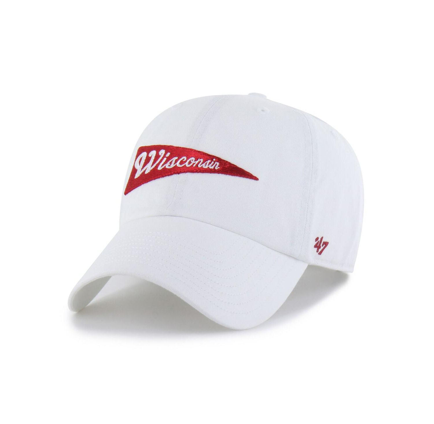Men's White Wisconsin Badgers Vault Clean Up Adjustable Hat