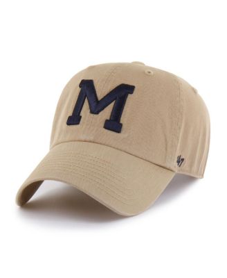 Men's Khaki Michigan Wolverines Vault Clean Up Adjustable Hat