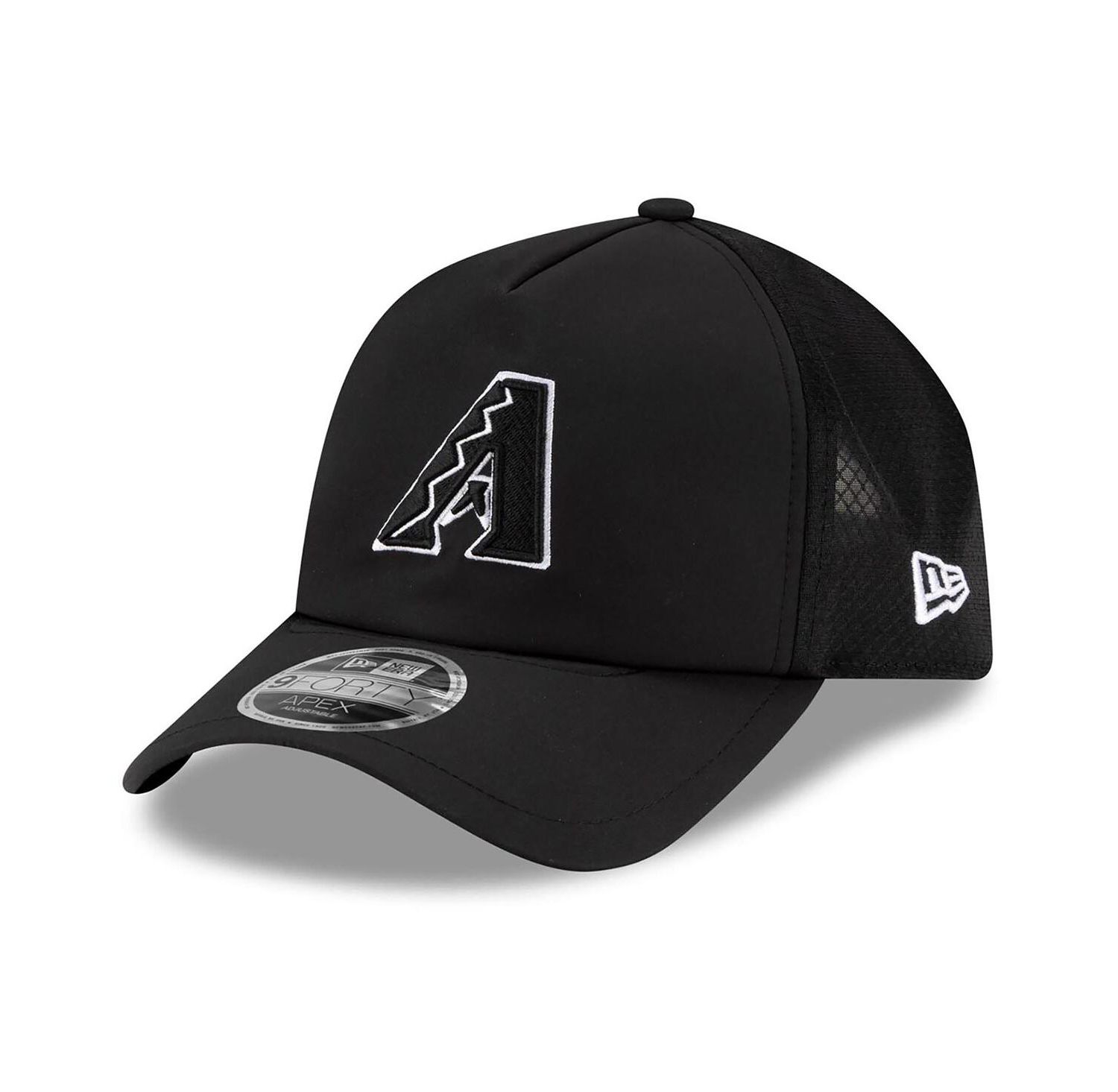 Men's Black Arizona Diamondbacks 2026 Batting Practice Apex 9FORTY Adjustable Trucker Hat
