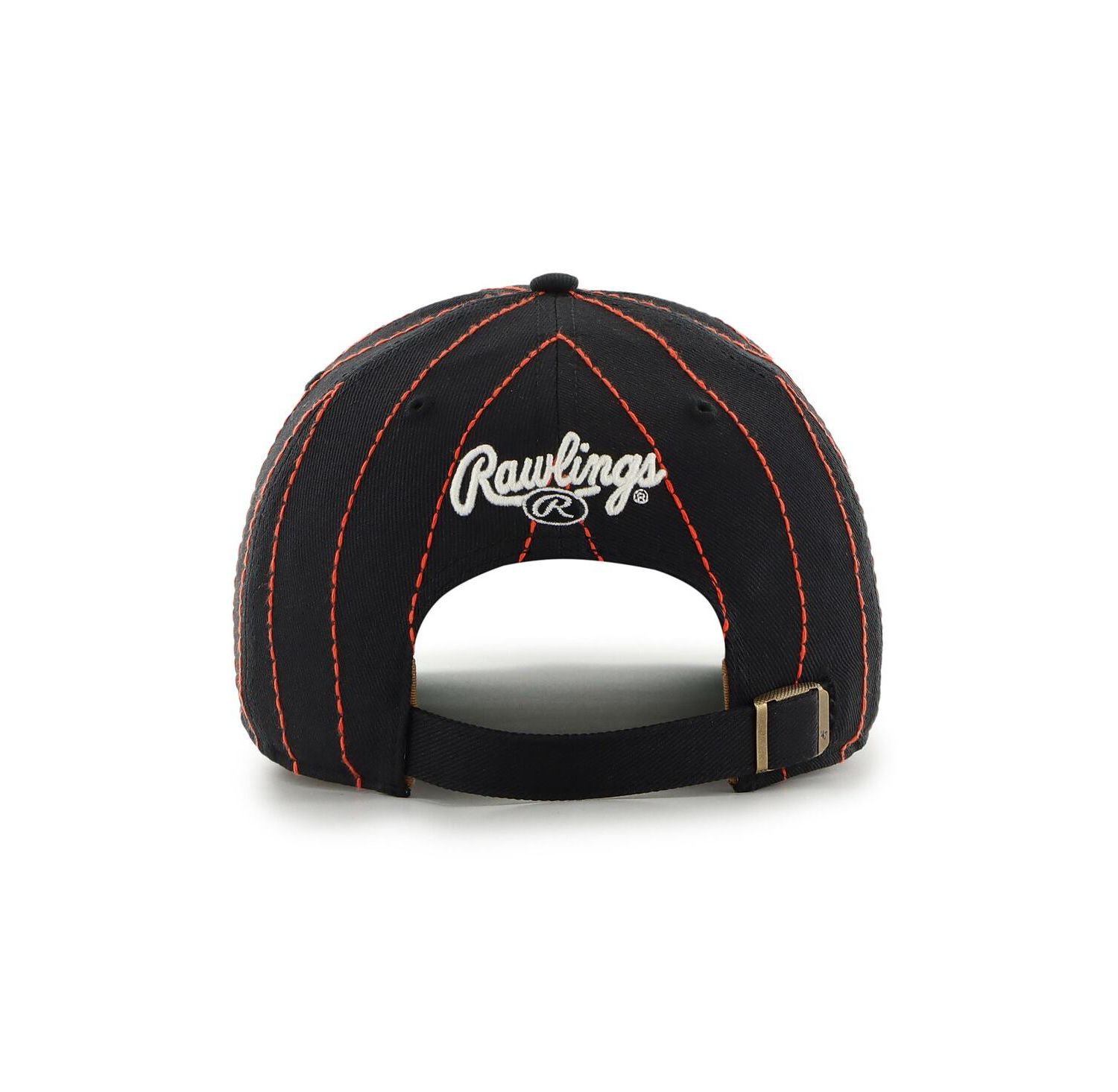 x Rawlings Men's Black Baltimore Orioles Pinstripe Hitch Adjustable Hat
