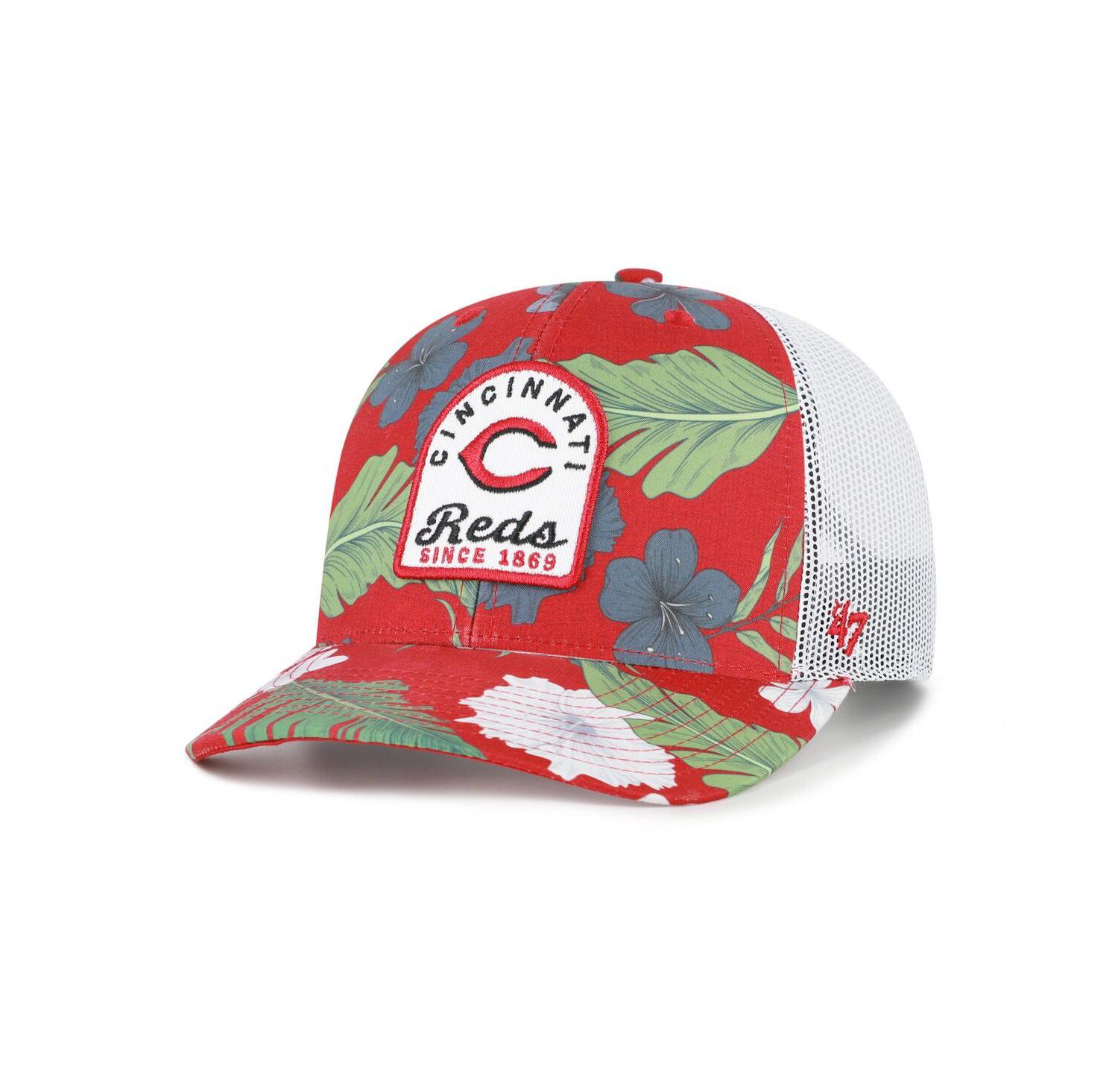 Men's Red Cincinnati Reds Beachside Adjustable Trucker Hat