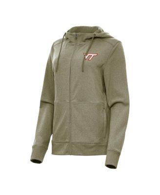 Women's Olive Virginia Tech Hokies Seeker Full-Zip Hoodie