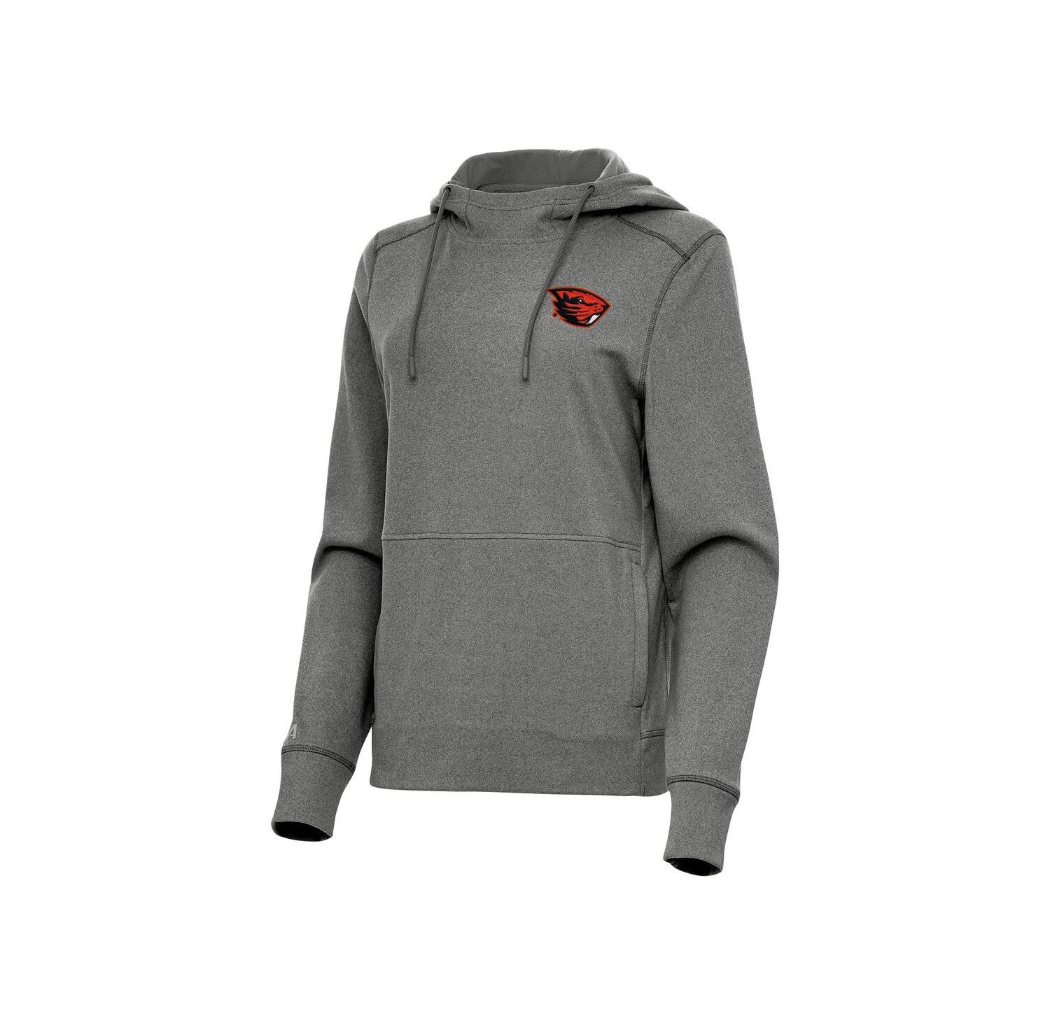 Women's Heather Black Oregon State Beavers Justice Pullover Hoodie