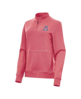 Women's Heather Red Arizona Wildcats Crush Quarter-Zip Fleece Sweatshirt